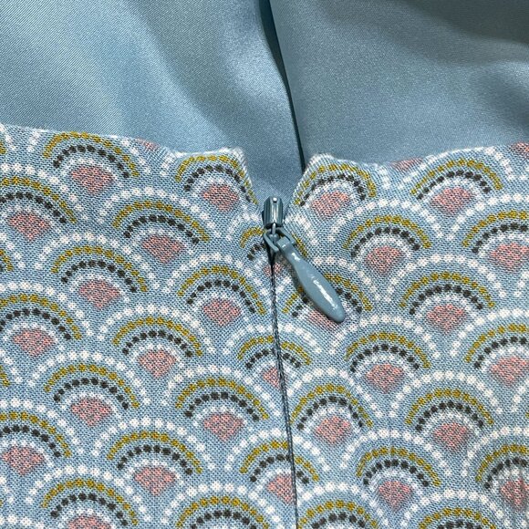 Boden Virginia Swing Mini Skirt Blue Heron Rainbow Print Lined Size 2R 2 Regular - Picture 4 of 7